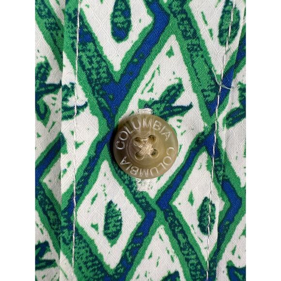 Columbia PFG Vacation Floral Palm Tree AOP Lightweight Shirt Green Blue Mens XL - Picture 4 of 8